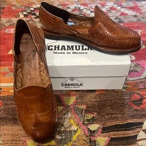 New Men’s Brown Leather Slip-On Sandals from Chamula